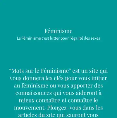 Header Mots sur le Féminisme