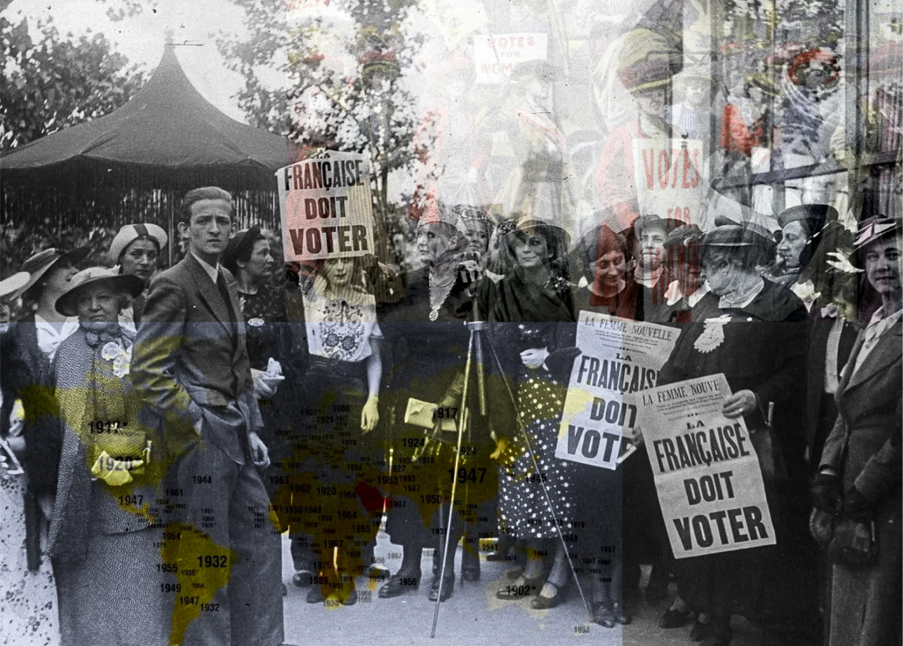 Image de manifestants du droit de vote des femmes 